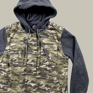 Girls With Guns Jacket Womens M Green Camo Hooded Utility Field Coat Hunting